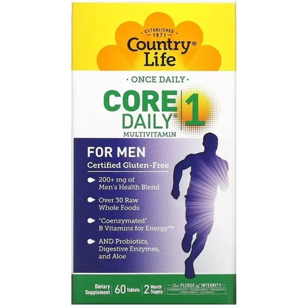 Мультивітаміни для Чоловіків, Core Daily-1 for Men, Country Life, 60 таблеток: ціни та характеристики