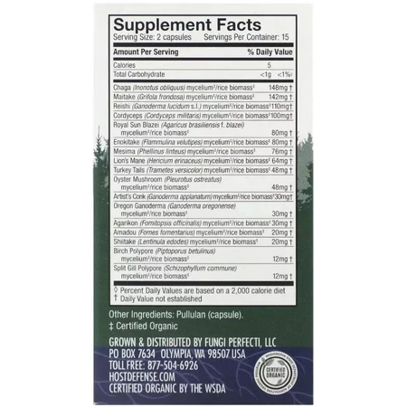 Підтримка імунітету, комплекс із 17 грибів, Mushrooms, Comprehensive Immune Support, Fungi Perfecti, 30 капсул: ціни та характеристики