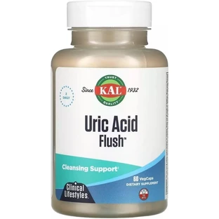Очищувач від сечової кислоти, Uric Acid Flush, KAL, 60 вегетаріанських капсул