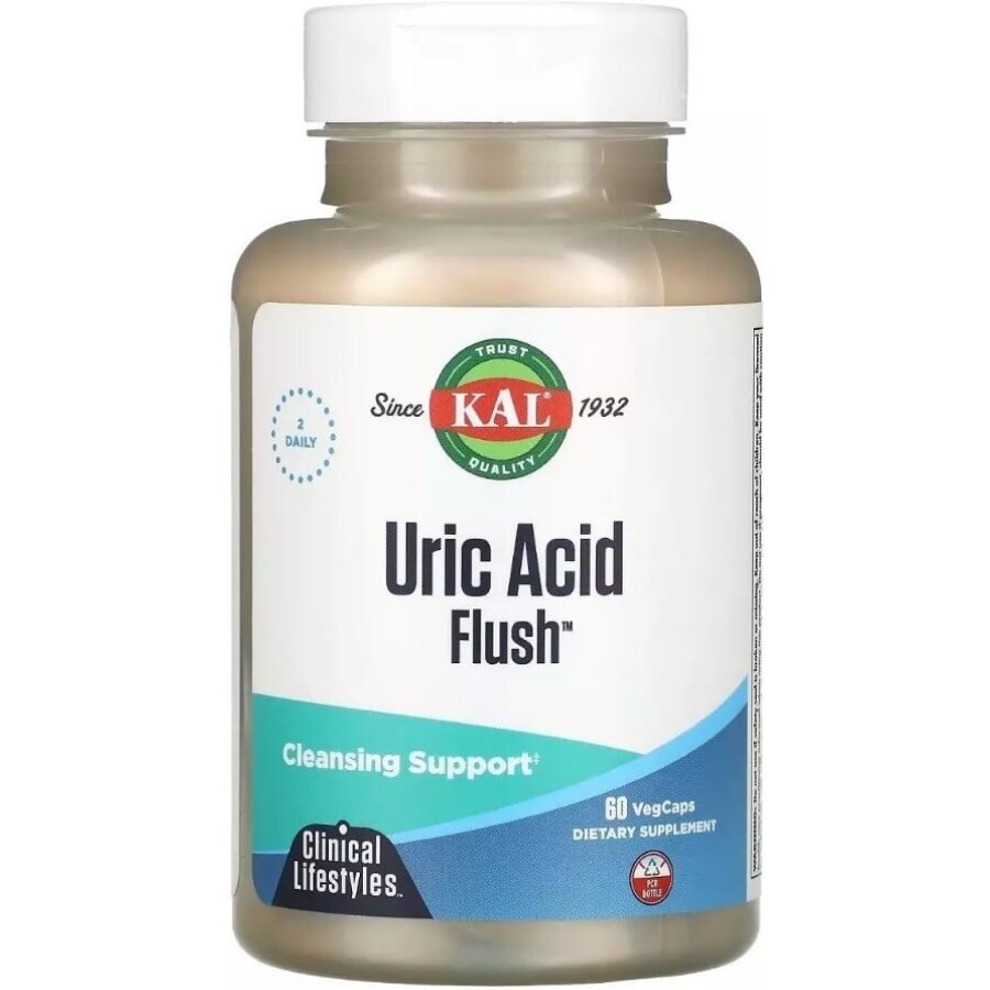 Очищувач від сечової кислоти, Uric Acid Flush, KAL, 60 вегетаріанських капсул: ціни та характеристики