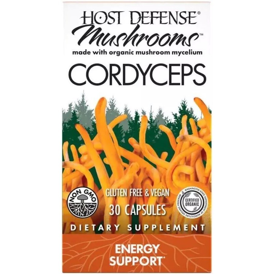 Грибы кордицепс, поддержка выработки энергии, Cordyceps, Fungi Perfecti, 30 вегетарианских капсул: цены и характеристики