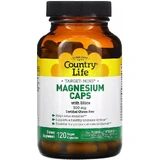 Магній з кремнієм, 300 мг, Target-Mins, Magnesium Caps with Silica, Country Life, 120 вегетаріанських капсул
