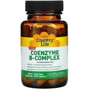 Коэнзим В-Комплекса, Coenzyme B-Complex, Country Life, 30 вегетарианских капсул