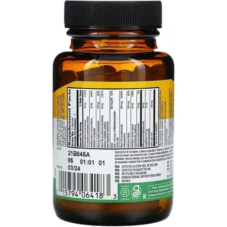 Коэнзим В-Комплекса, Coenzyme B-Complex, Country Life, 30 вегетарианских капсул: цены и характеристики