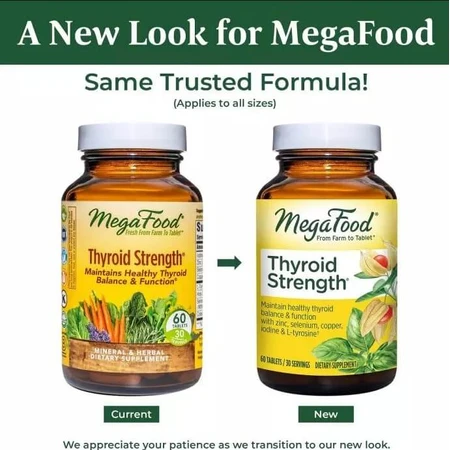 Сила щитовидної залози, Thyroid Strength, MegaFood, 60 таблеток: ціни та характеристики