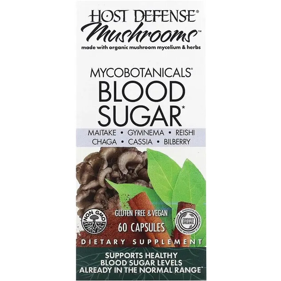 Гриби для нормалізації рівня цукру, MycoBotanicals, Blood Sugar, Fungi Perfecti, 60 капсул: ціни та характеристики