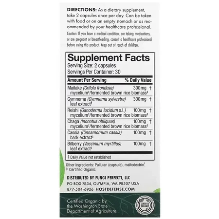 Грибы для нормализации уровня сахара, MycoBotanicals, Blood Sugar, Fungi Perfecti, 60 капсул: цены и характеристики