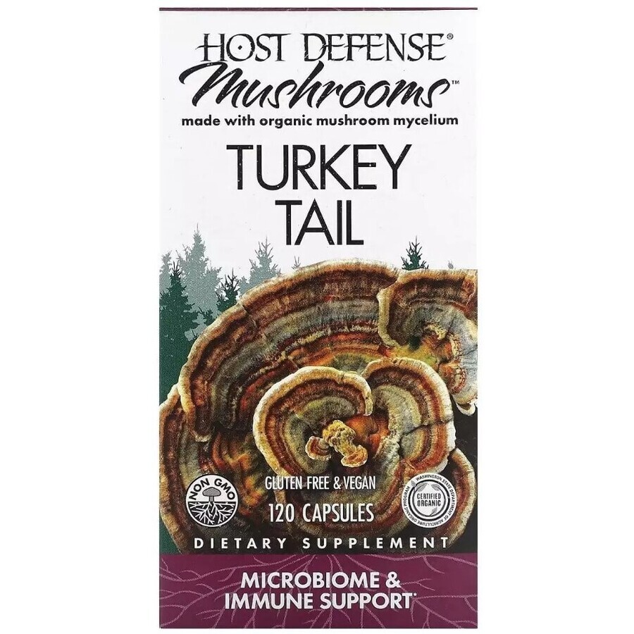 Трутовик різнокольоровий, Turkey Tail, Fungi Perfecti, 120 вегетаріанських капсул: ціни та характеристики