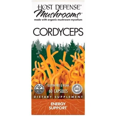Грибы кордицепс, поддержка выработки энергии, Cordyceps, Fungi Perfecti, 60 вегетарианских капсул