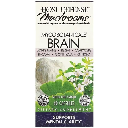 Гриби для здоров'я мозку, MycoBotanicals, Brain, Fungi Perfecti, 60 капсул: ціни та характеристики