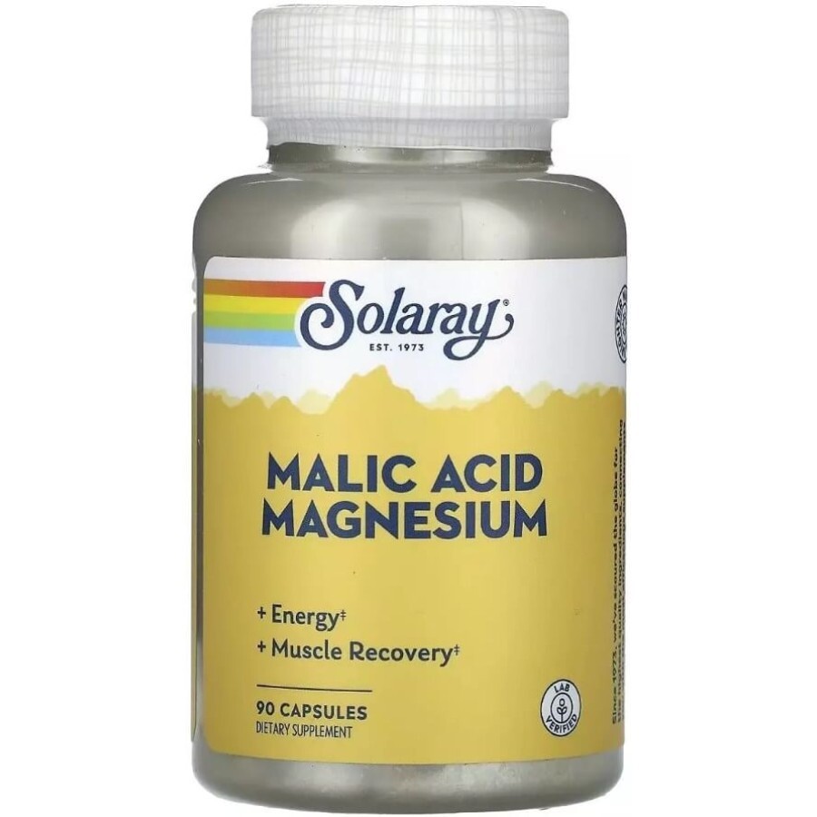 Яблочная кислота и магний, Malic Acid Magnesium, Solaray, 90 капсул: цены и характеристики