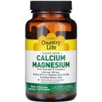 Кальций, Магний и Витамин D, Calcium Magnesium with Vitamin D, Country Life, 120 вегетарианских капсул: цены и характеристики