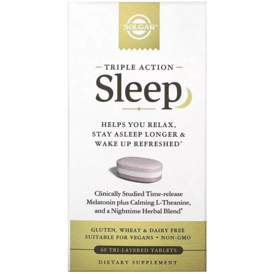 Здоровый сон, замедленное тройное действие, Sleep, Triple Action, Solgar, 60 таблеток: цены и характеристики