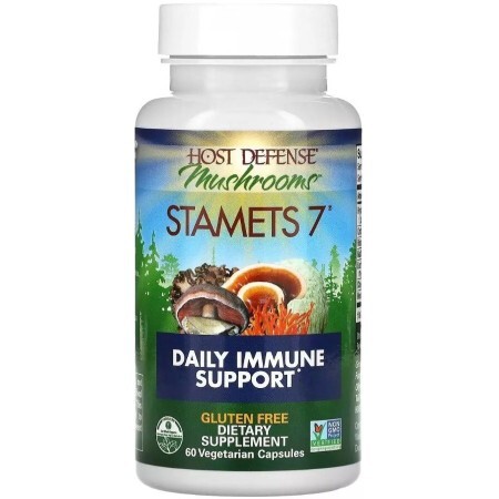 Ежедневная поддержка иммунитета, комплекс из 7 грибов, Stamets 7, Daily Immune Support, Fungi Perfecti, 60 вегетарианских капсул