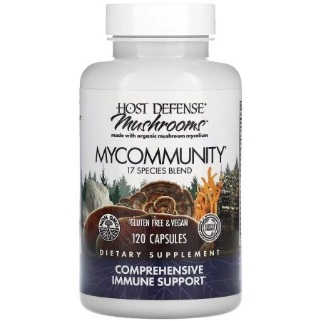 Підтримка імунітету, комплекс із 17 грибів, Mushrooms, Comprehensive Immune Support, Fungi Perfecti, 120 капсул