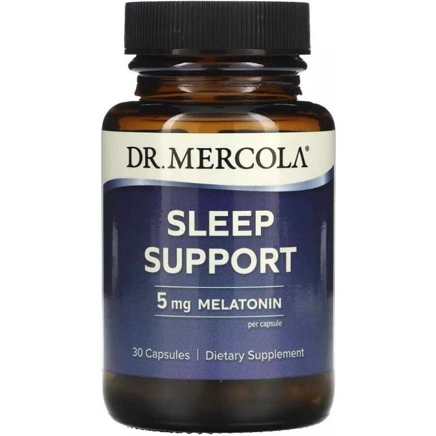 Підтримка сну з Мелатоніном, 5 мг, Sleep Support, Dr. Mercola, 30 капсул: ціни та характеристики