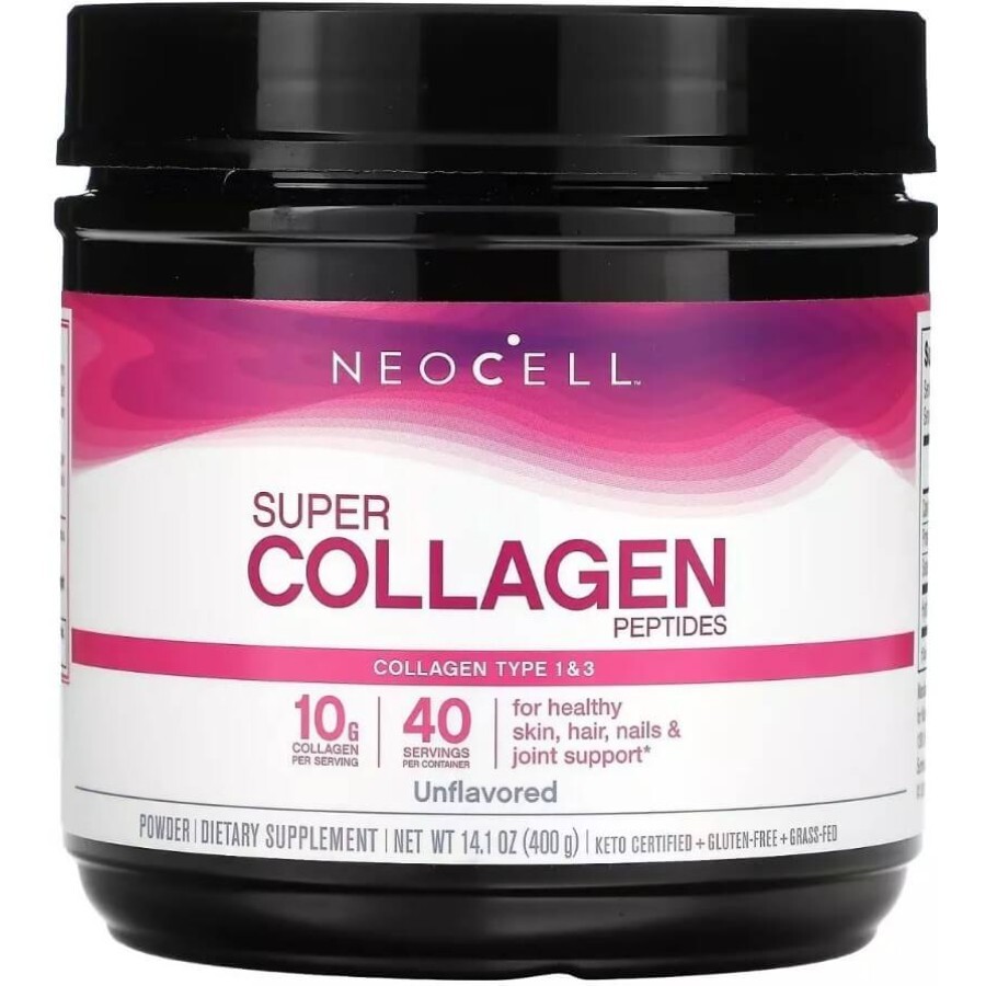 Пептиды Супер коллагена, 10 гр, Тип 1&3, Super Collagen Peptides Powder, NeoCell, 400 гр: цены и характеристики