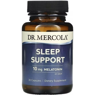 Підтримка сну з Мелатоніном, 10 мг, Sleep Support, Dr. Mercola, 30 капсул