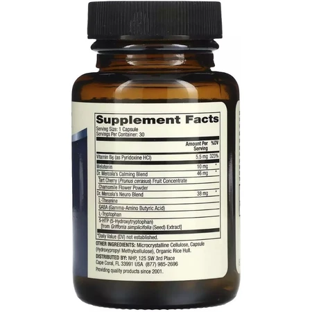 Підтримка сну з Мелатоніном, 10 мг, Sleep Support, Dr. Mercola, 30 капсул: ціни та характеристики
