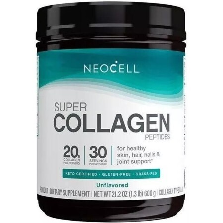 Пептиди Супер колагену, 20 гр, Тип 1&3, Super Collagen Peptides, NeoCell, 600 гр