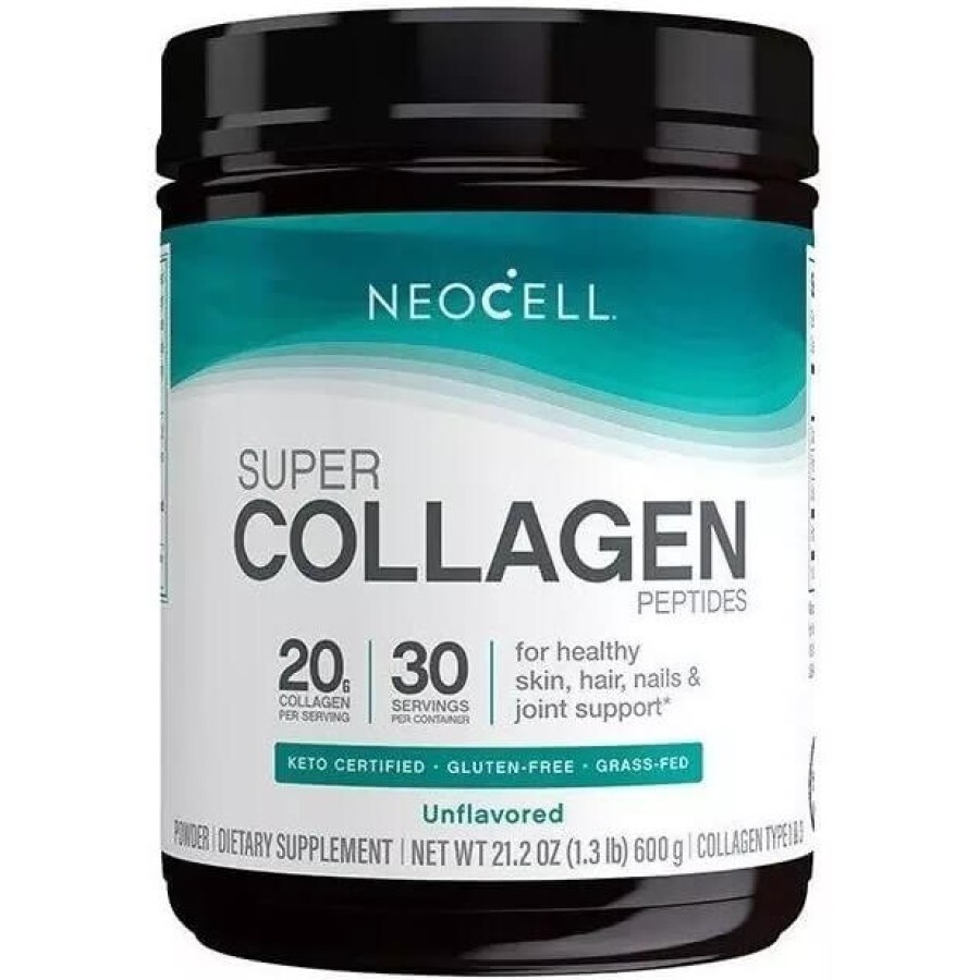 Пептиди Супер колагену, 20 гр, Тип 1&3, Super Collagen Peptides, NeoCell, 600 гр: ціни та характеристики