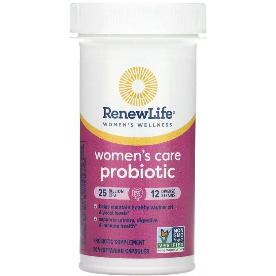 Пробіотик для жінок, 25 млрд КУО, Ultimate Flora, Women's Care Probiotic, Renew Life, 30 вегетаріанських капсул: ціни та характеристики