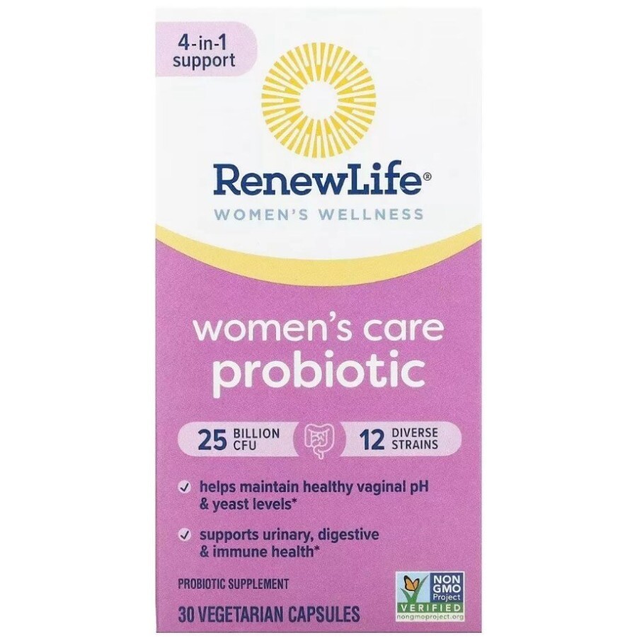 Пробіотик для жінок, 25 млрд КУО, Ultimate Flora, Women's Care Probiotic, Renew Life, 30 вегетаріанських капсул: ціни та характеристики