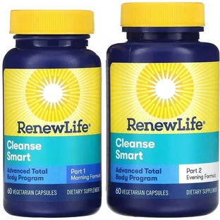 Очищення та детокс, 30-денна програма, Advanced Cleanse Smart, Renew Life, 2 баночки по 60 вегетаріанських капсул