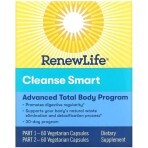 Очищення та детокс, 30-денна програма, Advanced Cleanse Smart, Renew Life, 2 баночки по 60 вегетаріанських капсул: ціни та характеристики