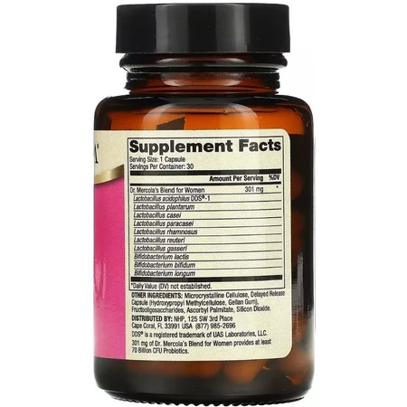 Полноценные пробиотики для женщин, 70 миллиардов КОЕ, Complete Probiotics for Women, 70 Billion CFU, Dr. Mercola, 30 капсул: цены и характеристики