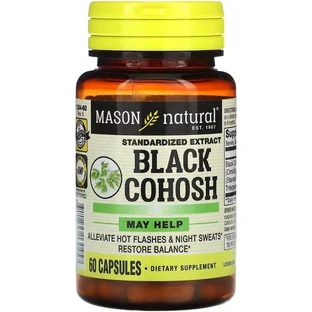 Клопогон, Black Cohosh, Standardized Extract, Mason Natural, 60 капсул
