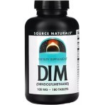 Дііндолілметан, 100 мг, DIM, Source Naturals, 180 таблеток: ціни та характеристики