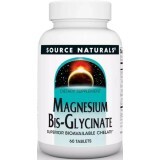 Магний Бисглицинат, Magnesium Bis-Glycinate, Source Naturals, 60 таблеток