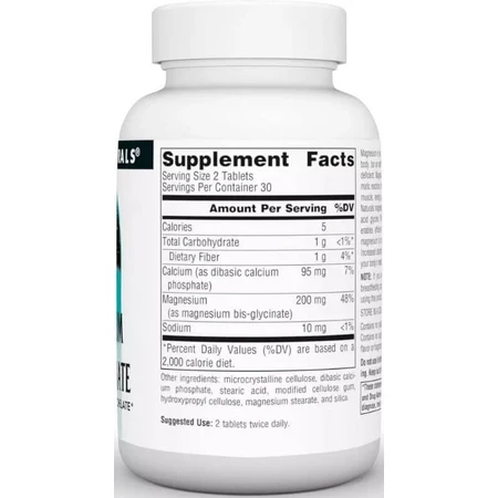 Магний Бисглицинат, Magnesium Bis-Glycinate, Source Naturals, 60 таблеток: цены и характеристики