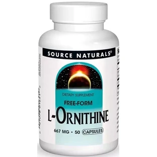 Орнитин, 667 мг, L-Ornithine, Source Naturals, 50 капсул