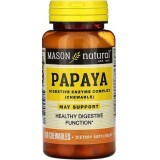 Папайя, комплекс травних ферментів, Papaya, Digestive Enzyme Complex, Mason Natural, 100 жувальних таблеток