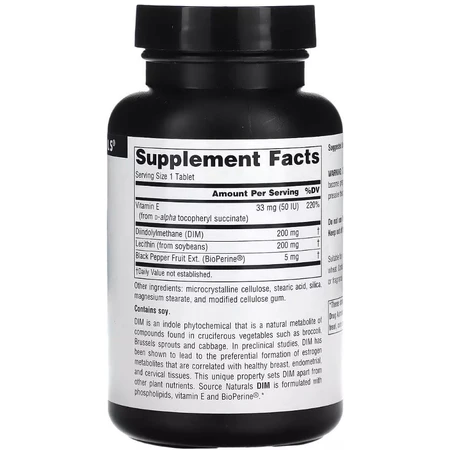 Дііндолілметан, 200 мг, DIM, Source Naturals, 60 таблеток: ціни та характеристики