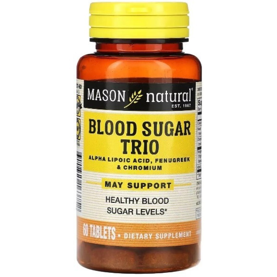 Баланс цукру в крові, Blood Sugar Trio, Mason Natural, 60 таблеток: ціни та характеристики