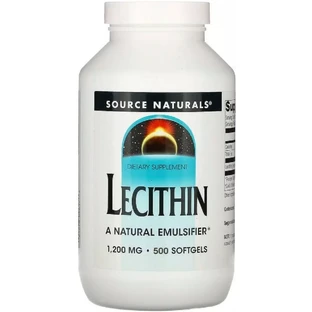 Лецитин, 1200 мг, Lecithin, Source Naturals, 500 желатиновых капсул