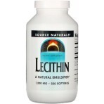 Лецитин, 1200 мг, Lecithin, Source Naturals, 500 желатинових капсул: ціни та характеристики
