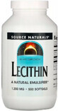 Лецитин, 1200 мг, Lecithin, Source Naturals, 500 желатиновых капсул
