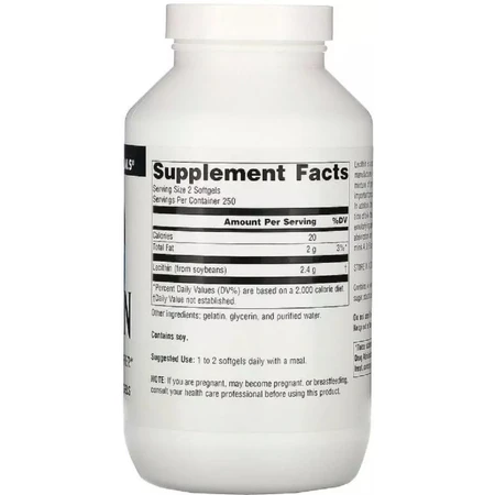 Лецитин, 1200 мг, Lecithin, Source Naturals, 500 желатиновых капсул: цены и характеристики