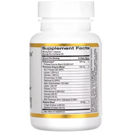 Пищеварительные ферменты, Digestive Enzymes, California Gold Nutrition, 90 вегетарианских капсул: цены и характеристики