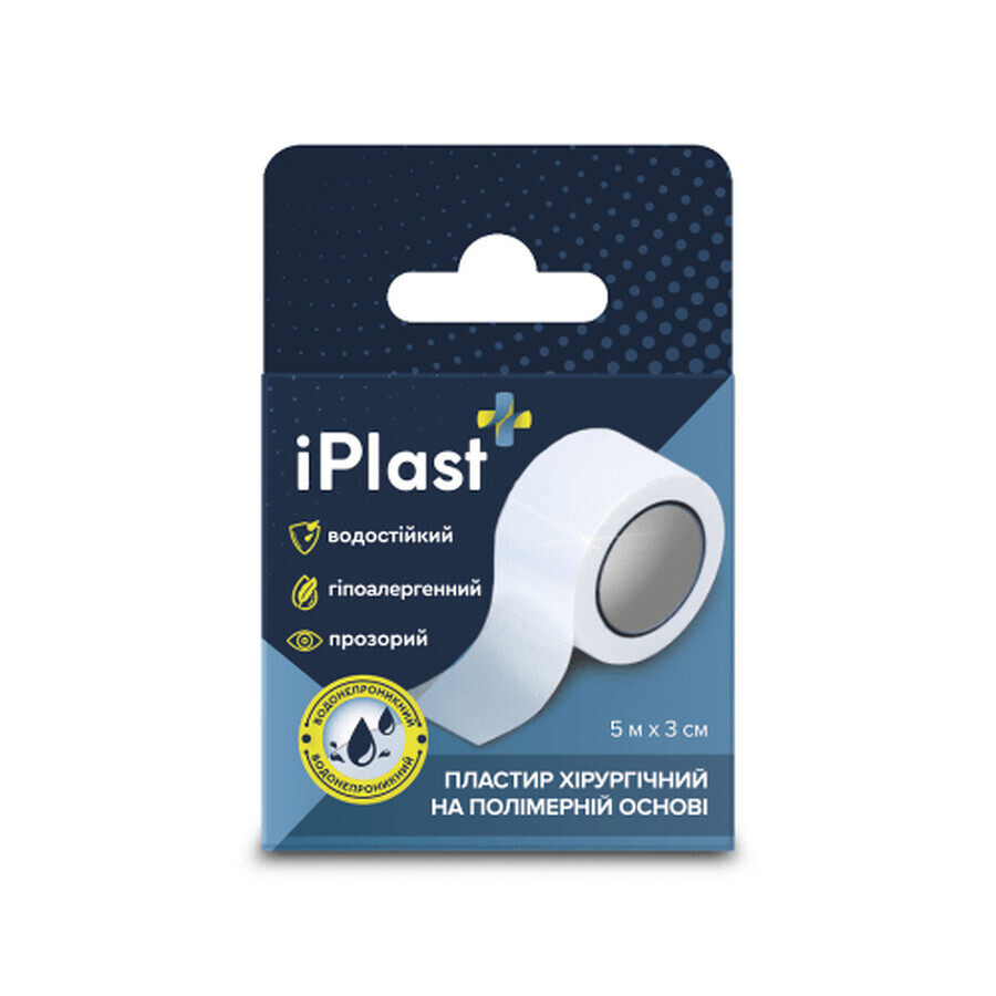 Пластырь iPlast хирургический на полимерной основе 5 м х 3 см: цены и характеристики