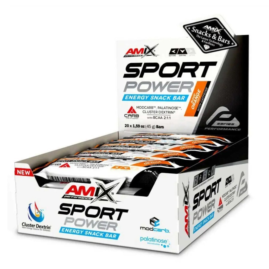 Протеїновий батончик Sport Power Energi With Caffeine-Blood Orange - 45gx20шт: ціни та характеристики