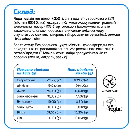 Протеиновый батончик Fizi Almond Choco с миндалем и шоколадом 45 г х 10 шт: цены и характеристики