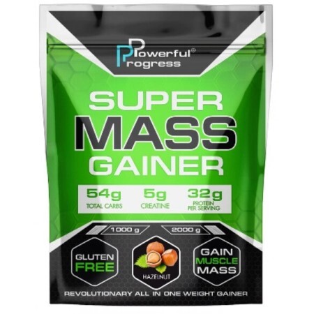Гейнер Powerful Progress Super Mass Gainer 10 порций Hazelnut, 1000 г