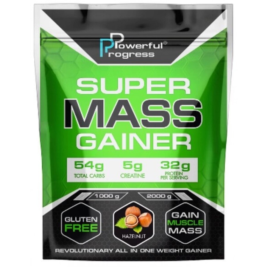 Гейнер Powerful Progress Super Mass Gainer 10 порций Hazelnut, 1000 г: цены и характеристики