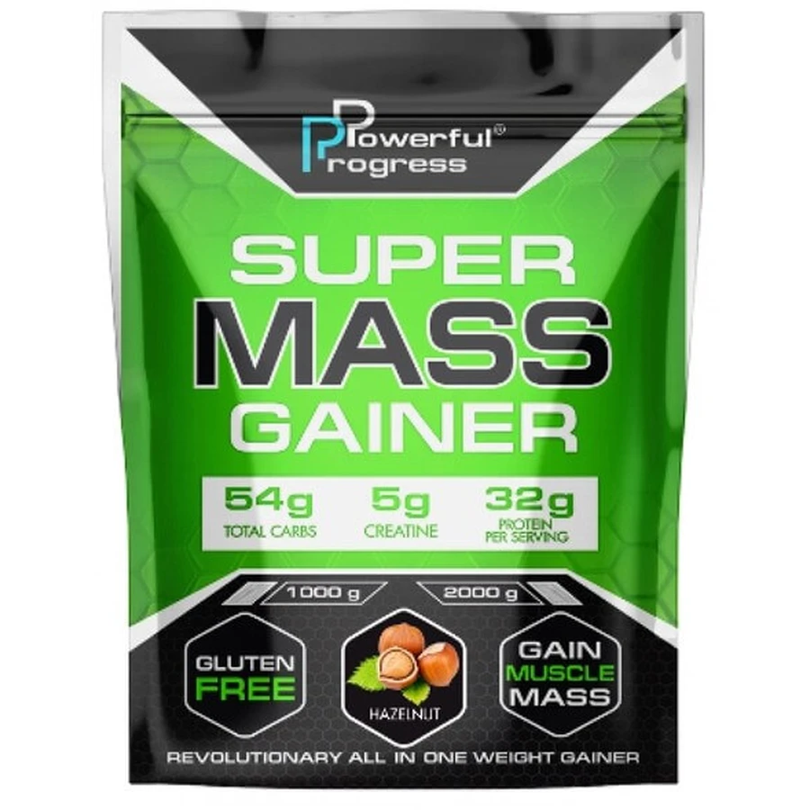 Гейнер Powerful Progress Super Mass Gainer 10 порцій Hazelnut, 1000 г: ціни та характеристики