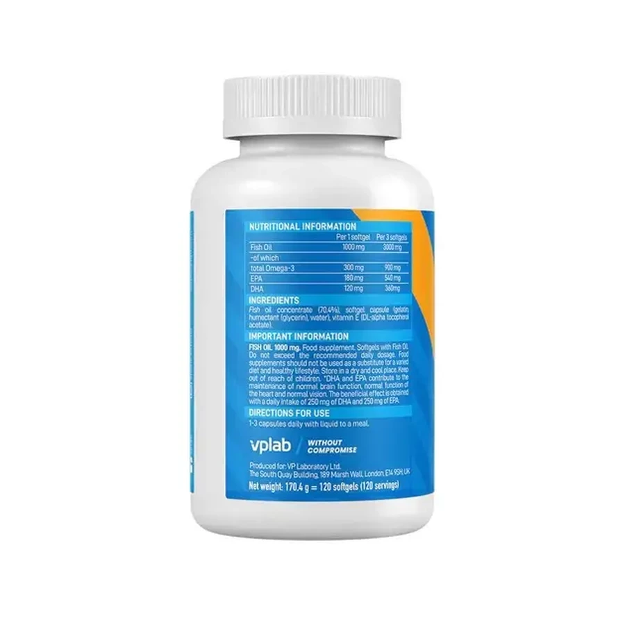 Жирные кислоты VPLab Fish Oil 120 капсул: цены и характеристики